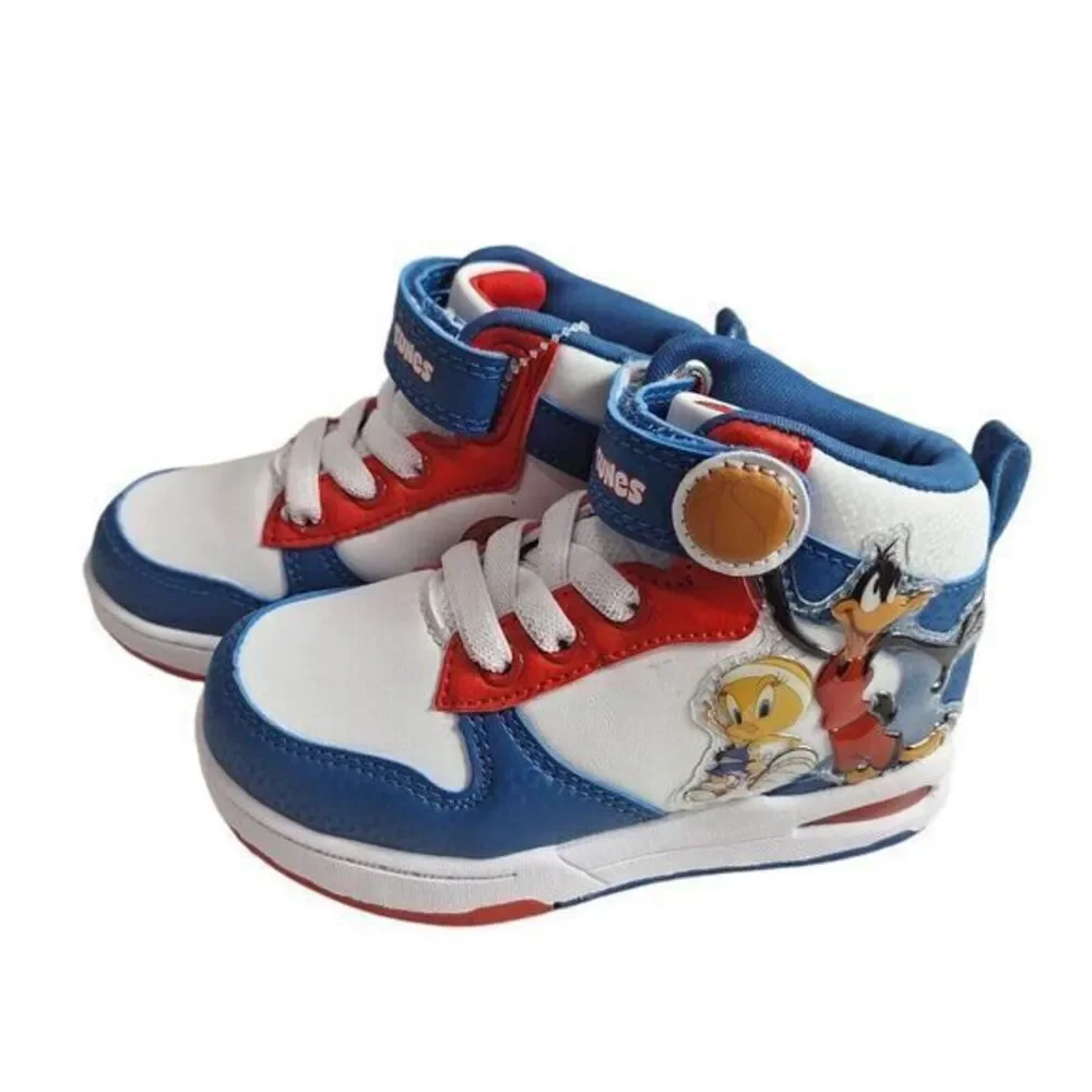 Looney Tunes High Top Shoes Size 9 (17cm) Little Kids Bugs‎ Bunny Daffy Duck New